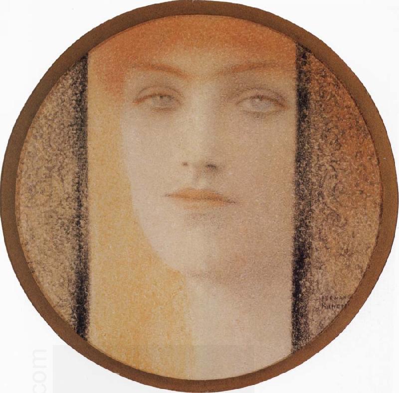 Fernand Khnopff Mask With a black curtain China oil painting art